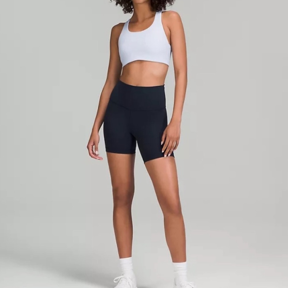 Lululemon Wunder Train high rise short 6”, navy, size 4